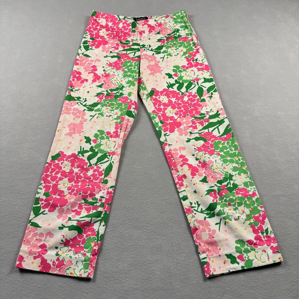 Lauren Ralph Lauren Multi Floral Straight Leg Womens Size 2 Spring Summer